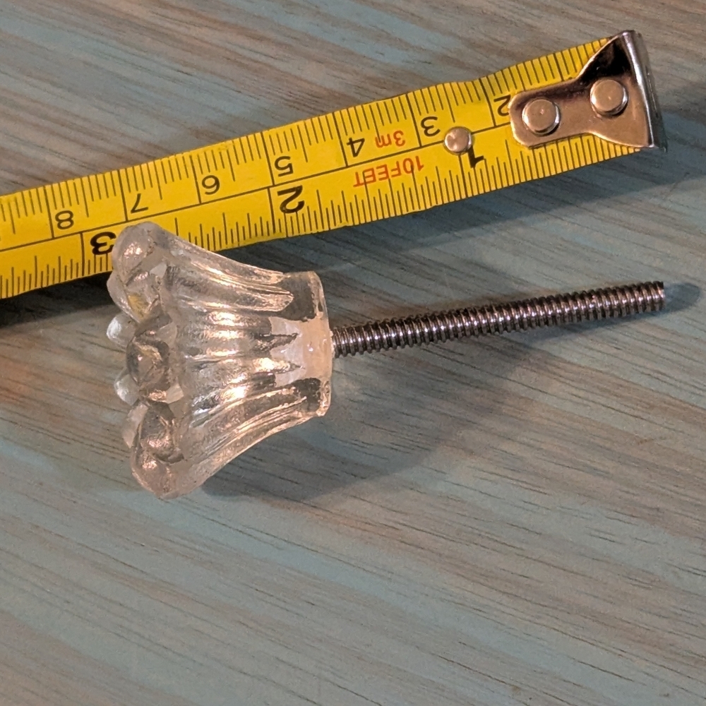 Clear Glass Daisy Cabinet Retro Drawer Vintage Style Clear Glass Knob